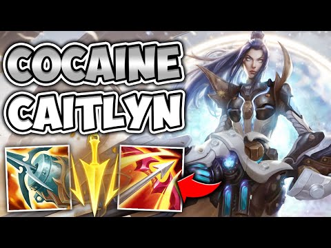COCAINE CAITLYN FIRES A BARRAGE OF HEADSHOTS! (3.0 ATTACK SPEED) - League of Legends
