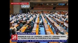 24 Oras: Minimum Age of Criminal Liability, ginawa nang 12 taong gulang sa panukala ng Kamara