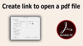How to Create link to open a pdf file using Adobe Acrobat Pro