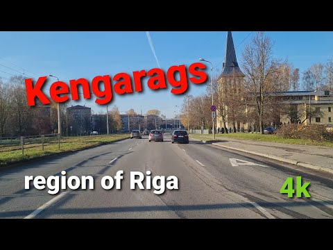 Riga 4K. Driving in the region of Riga. Kengarags region. Latvia.