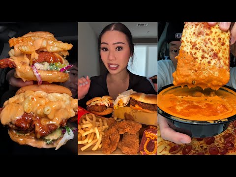 TIKTOK Mukbang Compilation | Chipotle, McDonald&rsquo;s, Pizza Hut, Burgers & More! 🌯🍟🍕🍔🔥