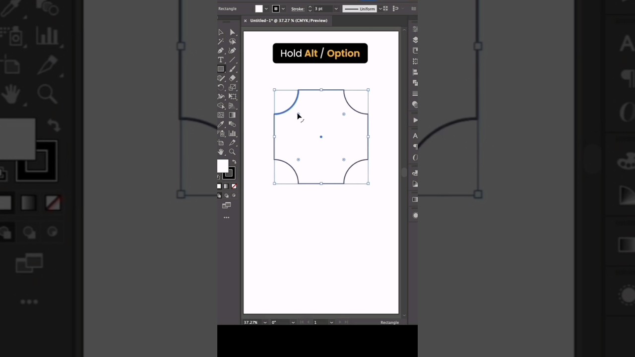 Hack for rectangle shape in Adobe illustrator Step-by-step tutorial for beginners #adobeillustrator