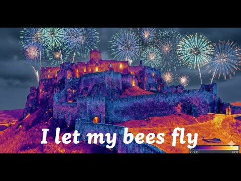 Spissky hrad a ohnostroje s termalnym dronom