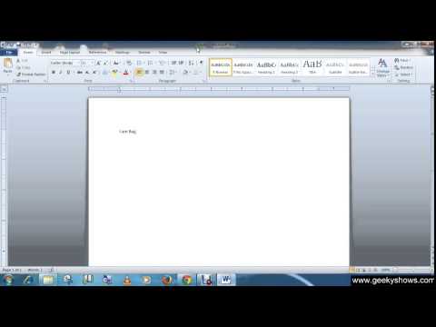 Microsoft Office Word 2010 Save New Document or Existing Document