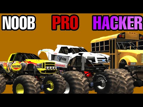 NOOB vs PRO vs HACKER - Monster Truck Destruction