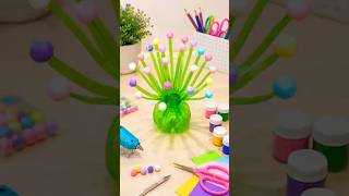 DIY Plastic Bottle Flower Vase 🌸 | Best Out of Waste Craft | Easy Home Decor #shorts