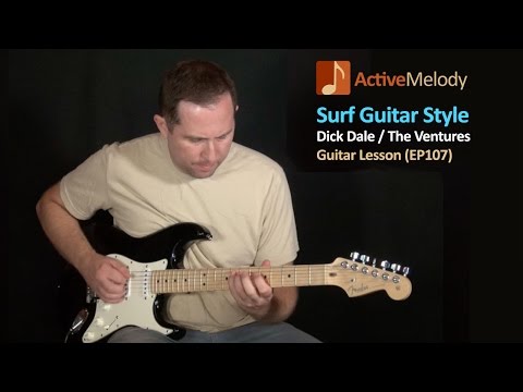 Simple Surf Lead and Rhythm Guitar Lesson - Dick Dale Style - EP107