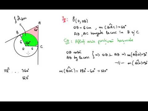Cercul, aria sectorului - problema rezolvata (clasa a 7-a)