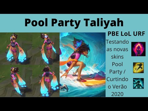 Testando a nova Skin Pool Party / Curtindo o Verão Taliyah - PBE LoL URF