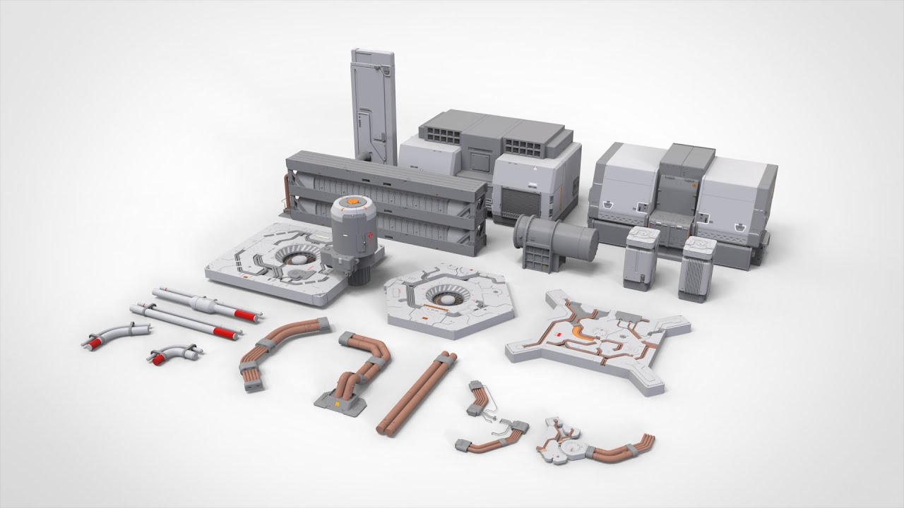 Kitbash de arquitetura de fic&ccedil;&atilde;o cient&iacute;fica 31 Modelo 3D