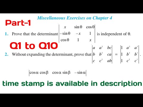 Chapter 4 miscellaneous exercise class 12 maths Q1 to Q10