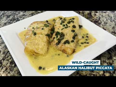How to Cook Wild-Caught Alaskan Halibut Piccata #halibut #recipes #recipevideos #recipeoftheday