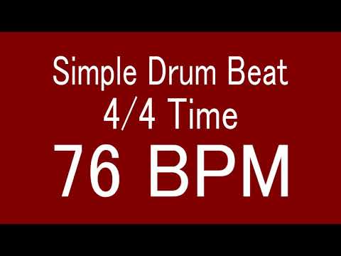 76 BPM 4/4 TIME SIMPLE STRAIGHT DRUM BEAT FOR TRAINING MUSICAL INSTRUMENT / 楽器練習用ドラム