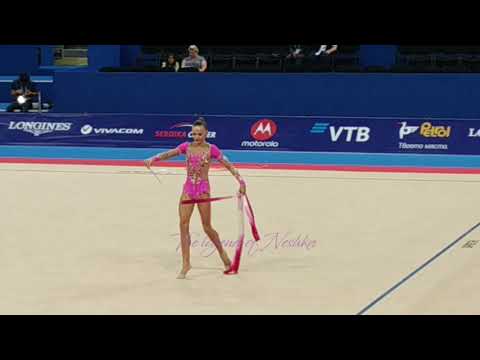 Darya Sorokina (AZE) ribbon - 2018 worlds sofia qualifs
