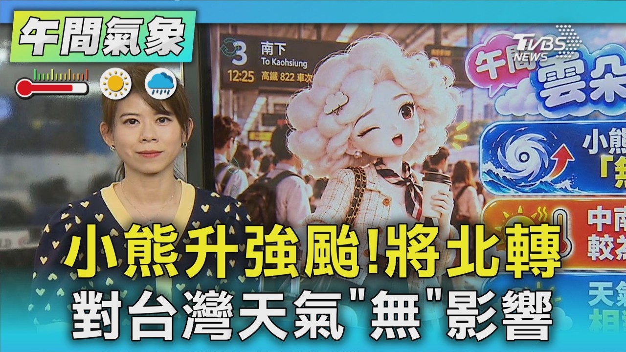 天氣/小熊升強颱!將北轉 對台灣天氣「無」影響｜氣象主播 謝宜倫｜午間氣象｜TVBS新聞20261011 @TVBSNEWS01