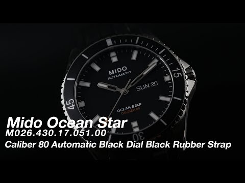 MIDO Ocean Star M026.430.17.051.00 Caliber 80 Automatic Black Dial Black Rubber Strap-1