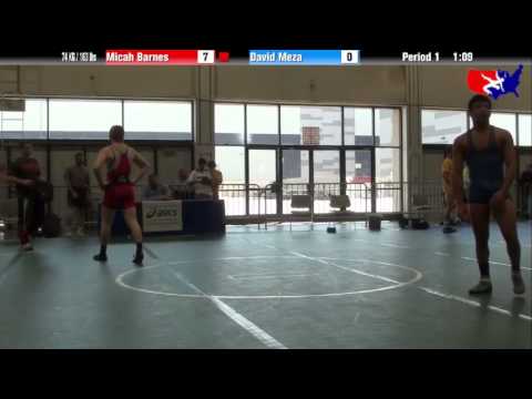 Micah Barnes vs. David Meza at 2013 Junior Nationals - FILA - FS