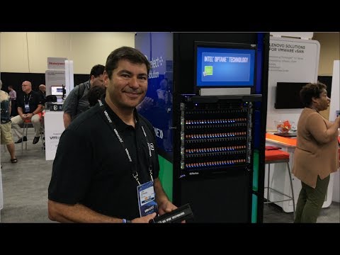 VMworld 2017 US - at Intel, Juan Fernandez shows NVMe SSDs, Ruler & Optane P4800X in PCIe & U.2 [4K]