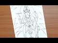 Lord Vishnu Drawing | Easy Pencil Drawing of Lord Vishnu Step by Step