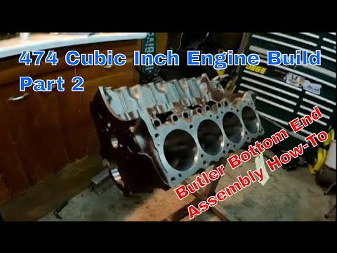 Butler 474 Pontiac Engine Build Part 2- Installing the Crank and Mains!