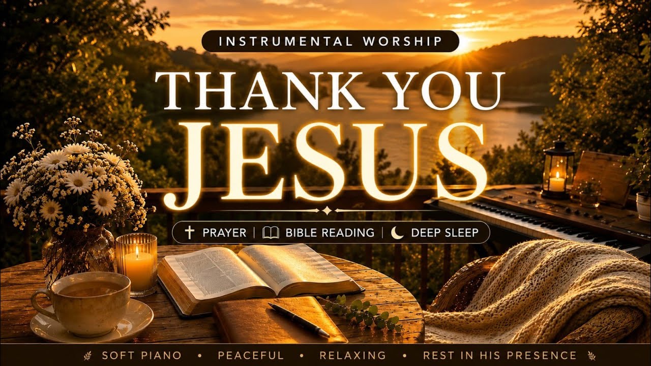 Thank You Jesus 🌅 Relaxing Instrumental Worship Music for Prayer, Sleep & Peaceful Bible Time