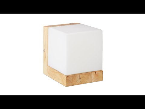 Wandleuchte Würfel Braun - Weiß - Holzwerkstoff - Glas - Kunststoff - 12 x 15 x 15 cm