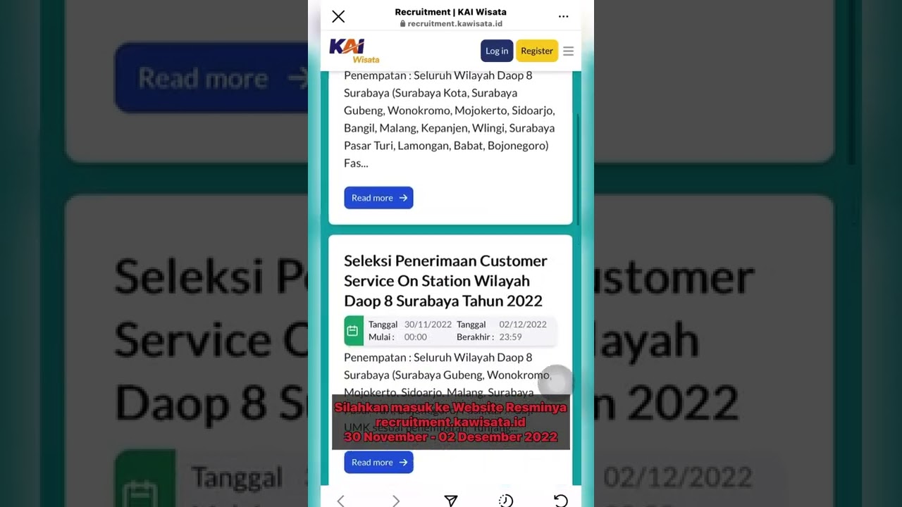 LOWONGAN KERJA DI KAI WISATA(KAI GROUP) TICKETING OFFICER,ANNOUNCER&CUSTOMER SERVICE ON STATION