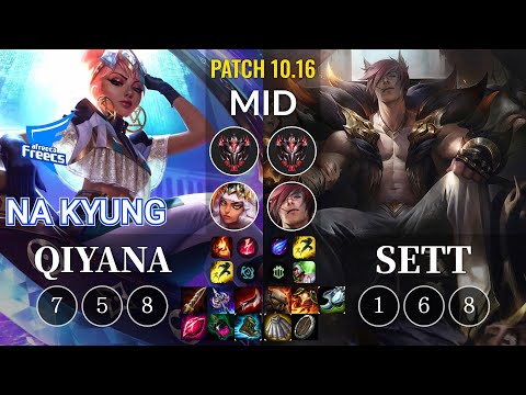 AF Na Kyung Qiyana vs Sett Mid - KR Patch 10.16
