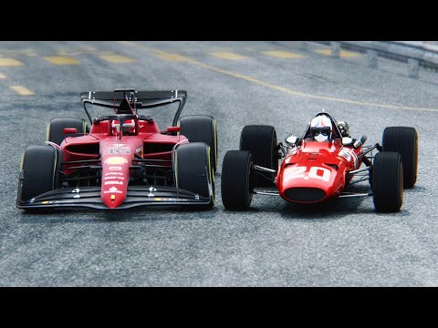 Ferrari F1 2022 vs Ferrari F1 1967 at Monaco 1966