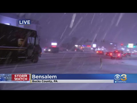 Driving Conditions In Bucks County Worsening Due To Snow