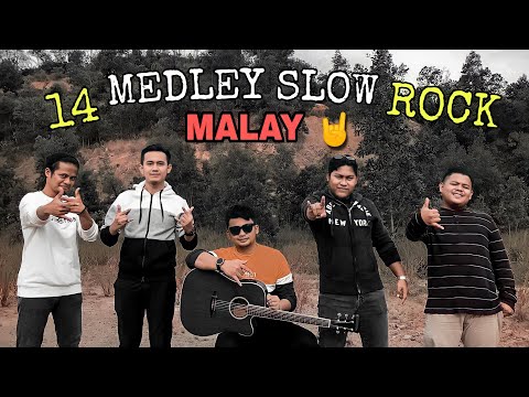 Medley 14 Lagu Slow Rock Melayu 90 an 2021 - Ajek Hassan Cover By B6 Studio (Versi Akustik | Lirik)