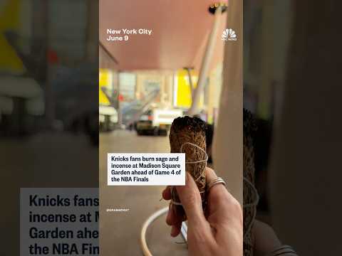 Knicks fans burn sage and incense at Madison Square Garden ahead of Game 4 of the NBA Finals