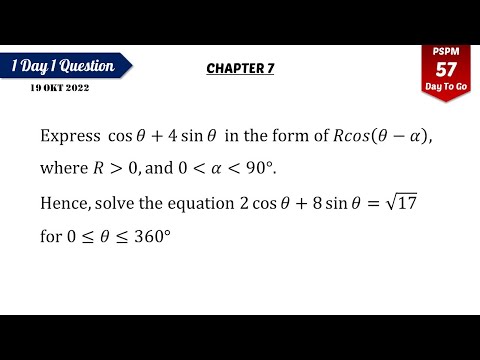 Solving Trigonometric Equation using R cos (θ-α)
