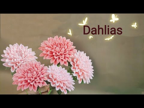 DIY Pipe Cleaner Dahlia Flower | Fuzzy wire Pink Dahlia | Dahlia flower making tutorial