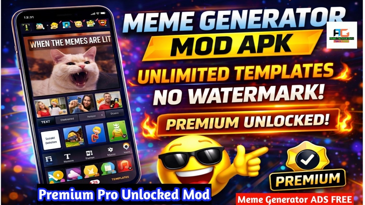 Meme Generator MOD APK 😂🔥 Unlimited Templates | No Watermark | Premium Unlocked (2026) Technical ATG