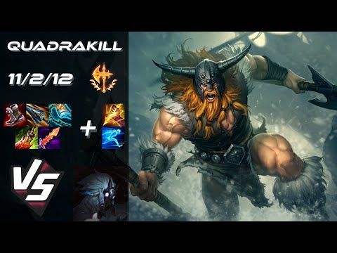 JUNGLE Olaf vs Kindred [QUADRAKILL] - EU Challenger Patch 25.S2.8