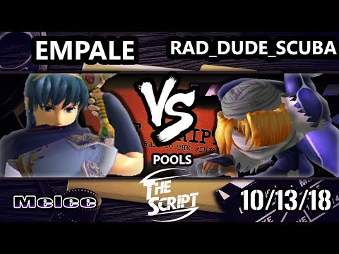 The Script -  Empale (Marth) Vs.  rad_dude_scuba (Sheik) - Smash Melee Round Robin Pools