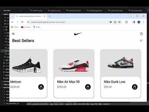 Nike Web app and mobile app in flutter