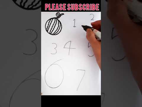 FRUITS AND VEGETABLES DRAWING USING NUMBERS FROM 0-7