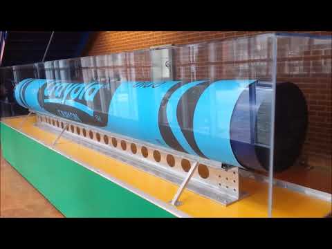 World's largest crayon (15 ft long, blue color)