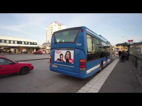 Sweden, Stockholm, ride with bus No 172 from Huddinge Centrum to Högdalen