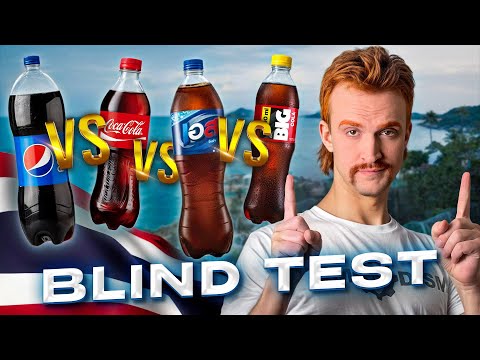 Thai Cola Blind Taste Test // Coke vs Pepsi vs est Cola vs Big Cola