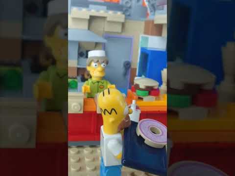 Homer Drops His Donut D'Oh! #funny #shortvideo #minifigures