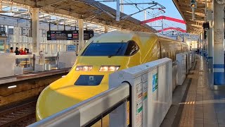 【まもなく引退】JR西日本923形｢ドクターイエロー｣T5編成　のぞみ検測下り　岡山駅22番のりば到着