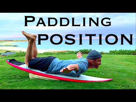 Lying Down Position On Surfboard | Beginner Paddling Position On Surfboard | Surfer Paddle Position