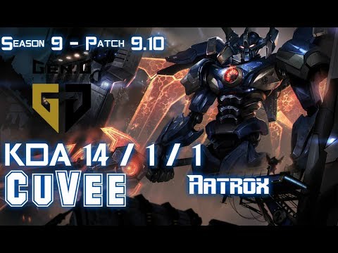 Gen CuVee AATROX vs IRELIA Top - Patch 9.10 KR Ranked
