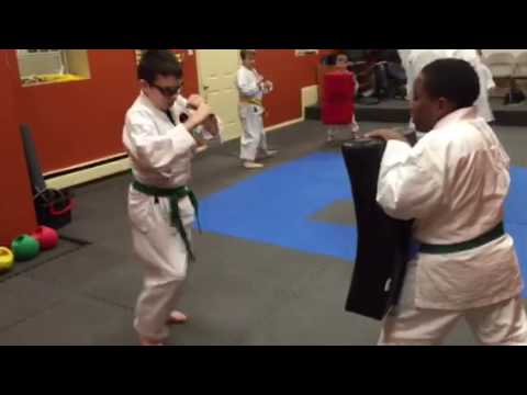 Bag work Goju Ryu kids 7th kyu