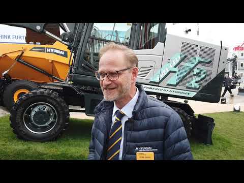 Hyundai hydrogen fuel-cell excavator prototype at Bauma 2022