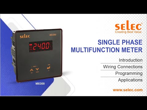 Selec mx300 led multifunction meter, single phase, 96x96mm