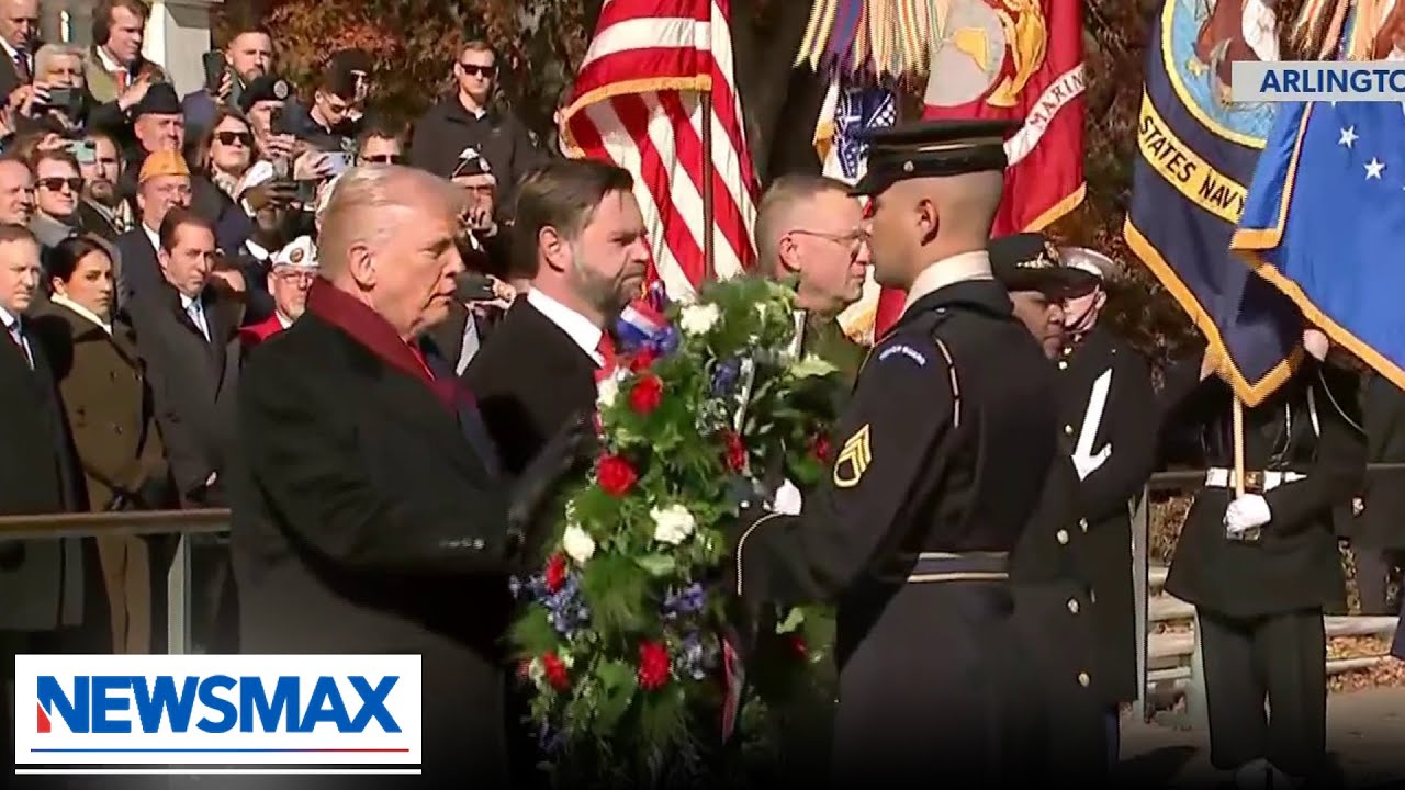 President Trump lays a wreath at the Tomb of the Unknown Soldier